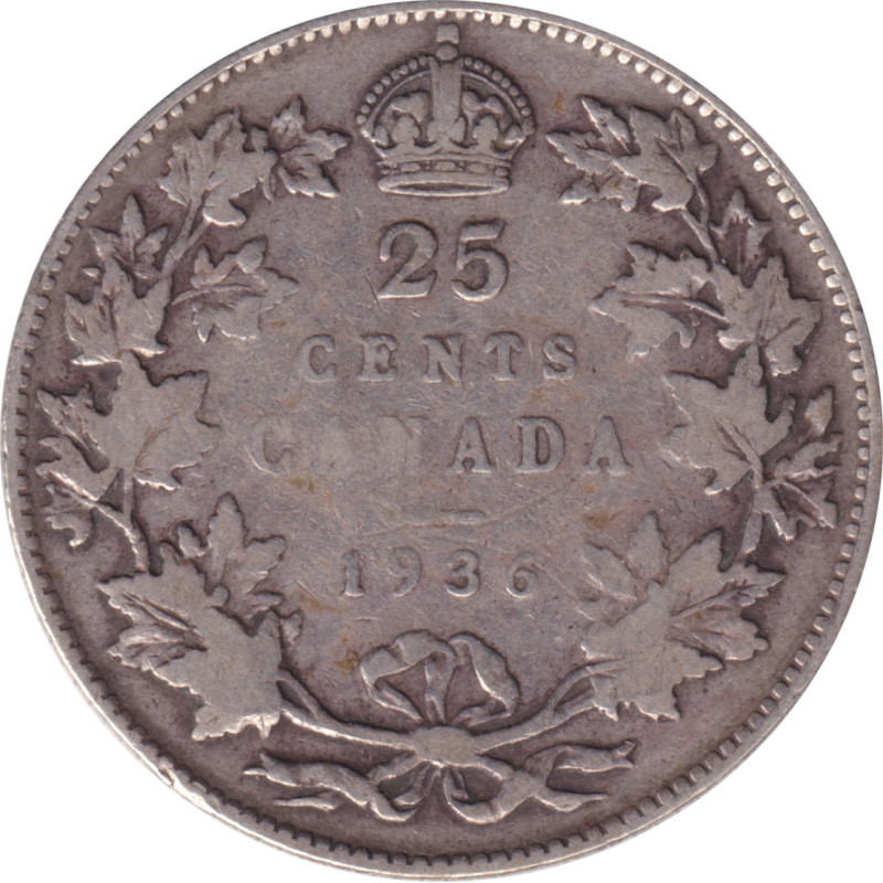Canada - 25 cents - Georges V -  1936 - No765