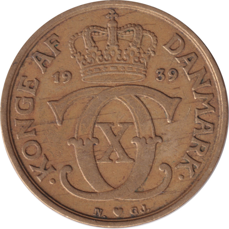 Denmark - 1 krone - Christian X - Couronne -  1939 ♡ N GJ - No769