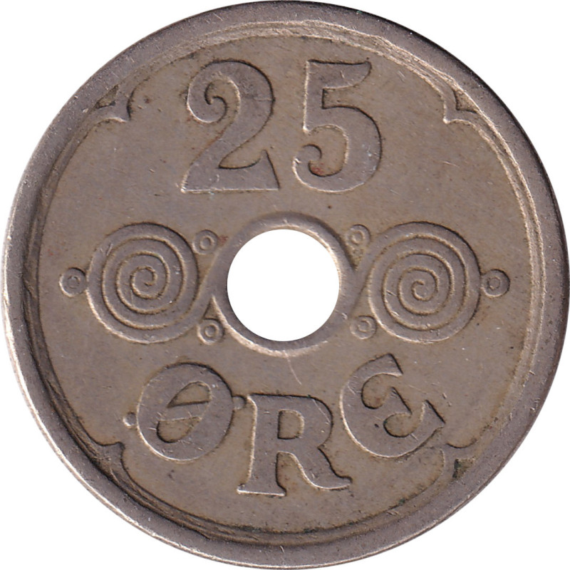 Denmark - 25 ore - Christian X - Monogramme CXR -  1924 ♡ HCN GJ - No781