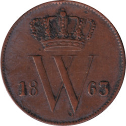 Netherlands - 1 cent - Guillaume III - Monogramme - 1863 - No53