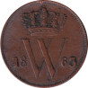 Netherlands - 1 cent - Guillaume III - Monogramme - 1863 - No53