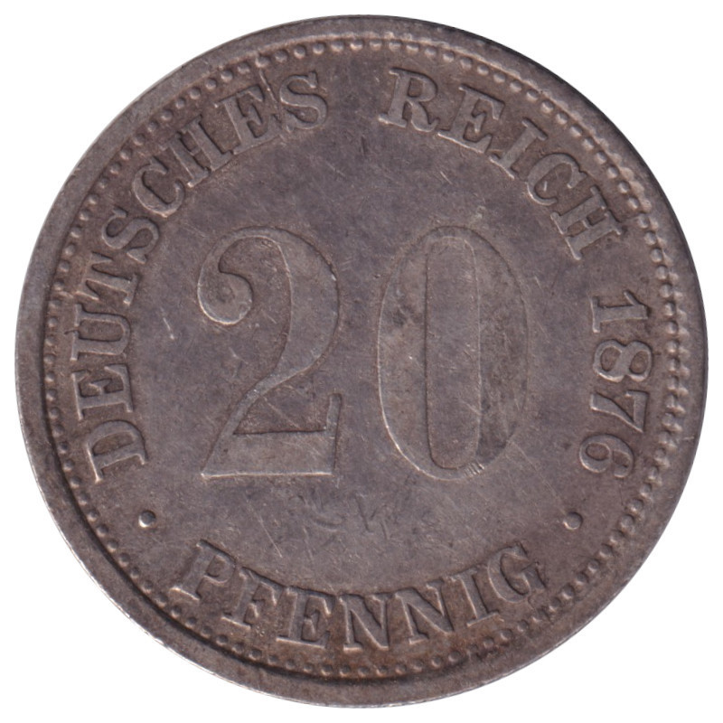 Germany - 20 pfennig - Guillaume I - Type 1 -  1876 J - No674