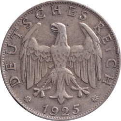 Germany - 2 mark - Eagle with legend -  1925 D - No801
