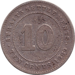 Straits Settlements - 10 cents - Victoria - 1889 - No862