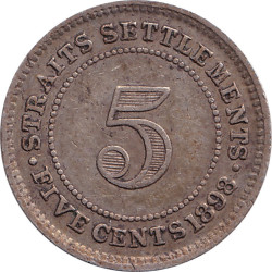 Straits Settlements - 5 cents - Victoria - 1898 - No863