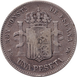 Spain - 1 peseta - Alphonse...