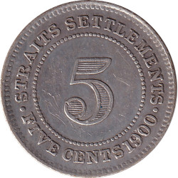 Straits Settlements - 5 cents - Victoria - 1900 - No576