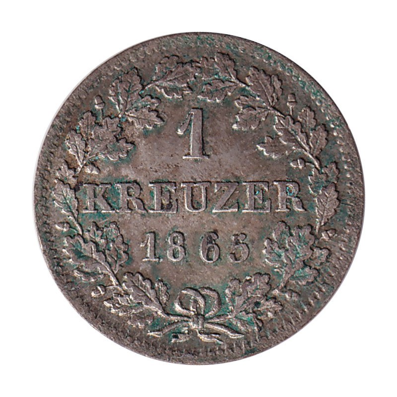 German States - 1 kreuzer - Blason - Louis II - 1865 - No682