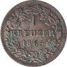 German States - 1 kreuzer - Blason - Louis II - 1865 - No682