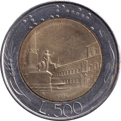 Italy - 500 lire - Plazza - 1984 R - No1016