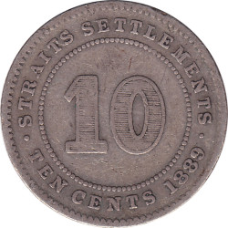 Straits Settlements - 10 cents - Victoria - 1889 - No1021