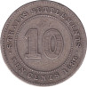 Straits Settlements - 10 cents - Victoria - 1889 - No1021