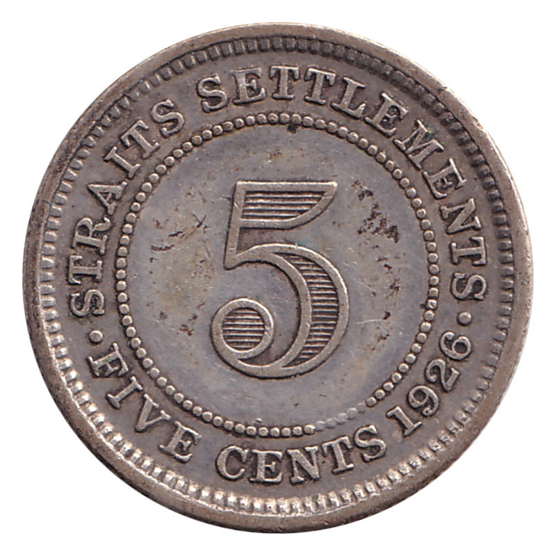 Straits Settlements - 5 cents - George V - Légère - 1926 - No1022