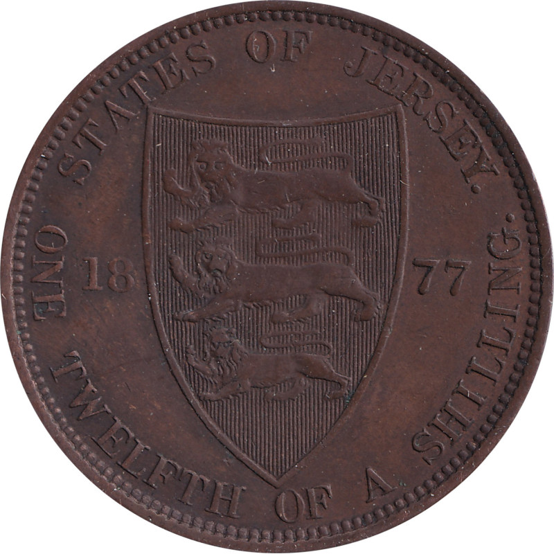 Jersey - 1/24 shilling - Victoria - 1877 H - No1490