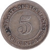 Straits Settlements - 5 cents - Victoria - 1899 - No1529