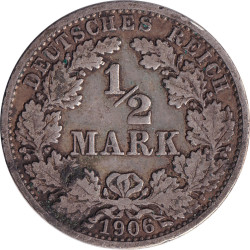 Germany - 1/2 mark - Guillaume II - 1906 A - No1461