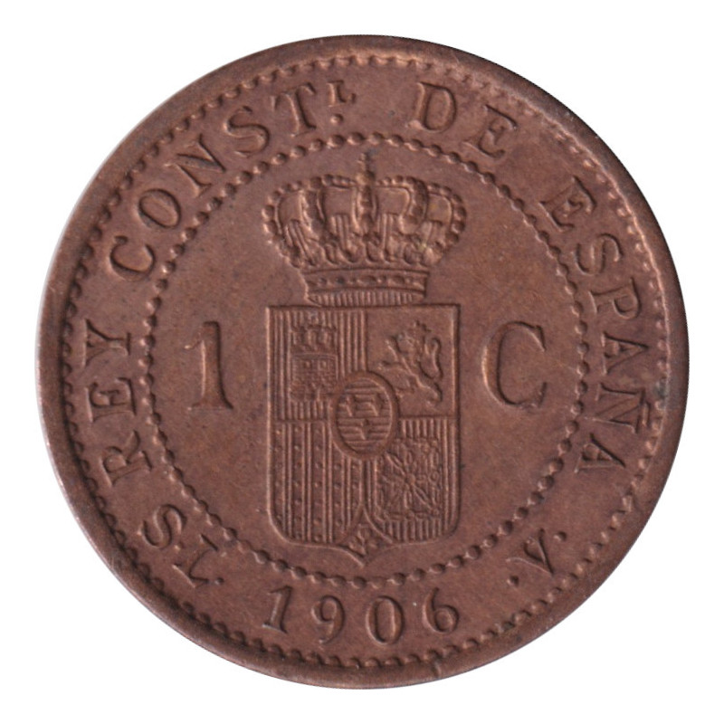 Spain - 1 centimo - Alphonse XIII - Buste à droite - 1906 ✩06 (1906) SL V - No748